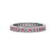1 - Celina 2.00 mm Round Pink Tourmaline and Lab Grown Diamond Eternity Band 