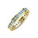 3 - Celina 2.40 mm Round Blue Topaz and Lab Grown Diamond Eternity Band 