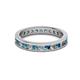 2 - Celina 2.40 mm Round London Blue Topaz and Lab Grown Diamond Eternity Band 
