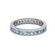 2 - Celina 2.40 mm Round Blue Topaz and Lab Grown Diamond Eternity Band 