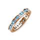 3 - Celina 2.40 mm Round Blue Topaz and Lab Grown Diamond Eternity Band 