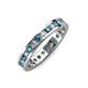 3 - Celina 2.40 mm Round London Blue Topaz and Lab Grown Diamond Eternity Band 
