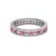 2 - Celina 2.70 mm Round Rhodolite Garnet and Lab Grown Diamond Eternity Band 
