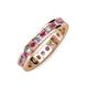 3 - Celina 2.70 mm Round Rhodolite Garnet and Lab Grown Diamond Eternity Band 