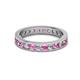 2 - Celina 2.70 mm Round Pink Sapphire and Lab Grown Diamond Eternity Band 