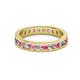 2 - Celina 2.70 mm Round Pink Tourmaline and Lab Grown Diamond Eternity Band 