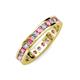 3 - Celina 2.70 mm Round Pink Tourmaline and Lab Grown Diamond Eternity Band 