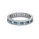 2 - Celina 2.70 mm Round London Blue Topaz and Lab Grown Diamond Eternity Band 
