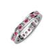 3 - Celina 2.70 mm Round Rhodolite Garnet and Lab Grown Diamond Eternity Band 