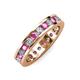3 - Celina 3.00 mm Round Pink Sapphire and Lab Grown Diamond Eternity Band 