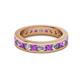2 - Celina 3.00 mm Round Amethyst and Lab Grown Diamond Eternity Band 