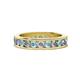 1 - Celina 3.00 mm Round Aquamarine and Lab Grown Diamond Eternity Band 