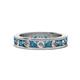 1 - Celina 3.00 mm Round London Blue Topaz and Lab Grown Diamond Eternity Band 
