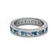 2 - Celina 3.00 mm Round London Blue Topaz and Lab Grown Diamond Eternity Band 