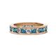 1 - Celina 3.00 mm Round London Blue Topaz and Lab Grown Diamond Eternity Band 