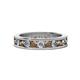 1 - Celina 3.00 mm Round Smoky Quartz and Lab Grown Diamond Eternity Band 