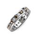 3 - Celina 3.00 mm Round Smoky Quartz and Lab Grown Diamond Eternity Band 