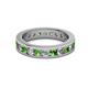 2 - Celina 3.00 mm Round Green Garnet and Lab Grown Diamond Eternity Band 