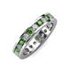 3 - Celina 3.00 mm Round Green Garnet and Lab Grown Diamond Eternity Band 