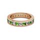 2 - Celina 3.00 mm Round Green Garnet and Lab Grown Diamond Eternity Band 
