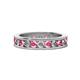 1 - Celina 3.00 mm Round Pink Tourmaline and Lab Grown Diamond Eternity Band 
