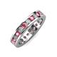 3 - Celina 3.00 mm Round Pink Tourmaline and Lab Grown Diamond Eternity Band 