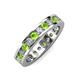 3 - Celina 3.00 mm Round Peridot and Lab Grown Diamond Eternity Band 