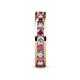 5 - Celina 3.00 mm Round Rhodolite Garnet and Lab Grown Diamond Eternity Band 