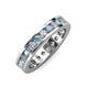 3 - Celina 3.00 mm Round Aquamarine and Lab Grown Diamond Eternity Band 