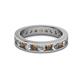 2 - Celina 3.00 mm Round Smoky Quartz and Lab Grown Diamond Eternity Band 