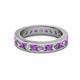 2 - Celina 3.00 mm Round Amethyst and Lab Grown Diamond Eternity Band 