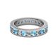 2 - Celina 3.00 mm Round Blue Topaz and Lab Grown Diamond Eternity Band 