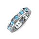 3 - Celina 3.00 mm Round Blue Topaz and Lab Grown Diamond Eternity Band 