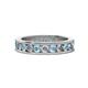 1 - Celina 3.00 mm Round Aquamarine and Lab Grown Diamond Eternity Band 
