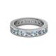 2 - Celina 3.00 mm Round Aquamarine and Lab Grown Diamond Eternity Band 