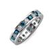 3 - Celina 3.00 mm Round Blue Diamond and White Lab Grown Diamond Eternity Band 