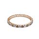 3 - Audrey 2.00 mm Smoky Quartz and Diamond U Prong Eternity Band 