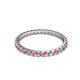3 - Audrey 2.00 mm Pink Tourmaline and Diamond U Prong Eternity Band 