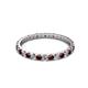 2 - Audrey 2.40 mm Red Garnet and Diamond U Prong Eternity Band 
