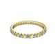 2 - Audrey 2.40 mm Yellow and White Diamond U Prong Eternity Band 