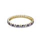2 - Audrey 2.40 mm Iolite and Diamond U Prong Eternity Band 