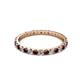 2 - Audrey 2.40 mm Red Garnet and Diamond U Prong Eternity Band 