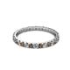 2 - Audrey 2.40 mm Smoky Quartz and Diamond U Prong Eternity Band 