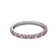 2 - Audrey 2.40 mm Rhodolite Garnet and Diamond U Prong Eternity Band 