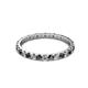 2 - Audrey 2.40 mm Black and White Diamond U Prong Eternity Band 