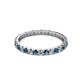 2 - Audrey 2.40 mm Blue and White Diamond U Prong Eternity Band 