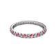 2 - Audrey 2.40 mm Pink Tourmaline and Diamond U Prong Eternity Band 