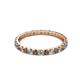 2 - Audrey 2.40 mm Smoky Quartz and Diamond U Prong Eternity Band 