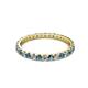 2 - Audrey 2.40 mm London Blue Topaz and Diamond U Prong Eternity Band 