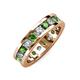 3 - Celina 3.40 mm Round Green Garnet and Lab Grown Diamond Eternity Band 